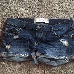 Hollister denim ripped low rise shorts
